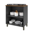 Ver imagem 2 de Balcão de Cozinha 80 cm Bariloche 2 Portas com Tampo 100% MDF Chumbo - Indekes