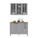 Ver imagem 4 de Armário de Cozinha Modulada Compacta Nara 6 Portas 2 Gavetas MDF 120cm Titânio