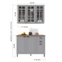 Ver imagem 6 de Armário de Cozinha Modulada Compacta Nara 6 Portas 2 Gavetas MDF 120cm Titânio