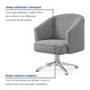 Ver imagem 4 de Poltrona Giratória Linho Premium Base Alumínio Juliana