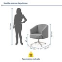 Ver imagem 3 de Poltrona Giratória Linho Premium Base Alumínio Juliana
