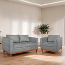 Ver imagem 2 de Kit Sofa 2 Lugares e Poltrona Europa Bouclé - Adj Decor