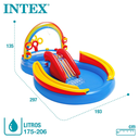 Ver imagem 6 de Kit Piscina Playground Arco-íris 227 Litros com Tobogã com Bomba Manual Intex