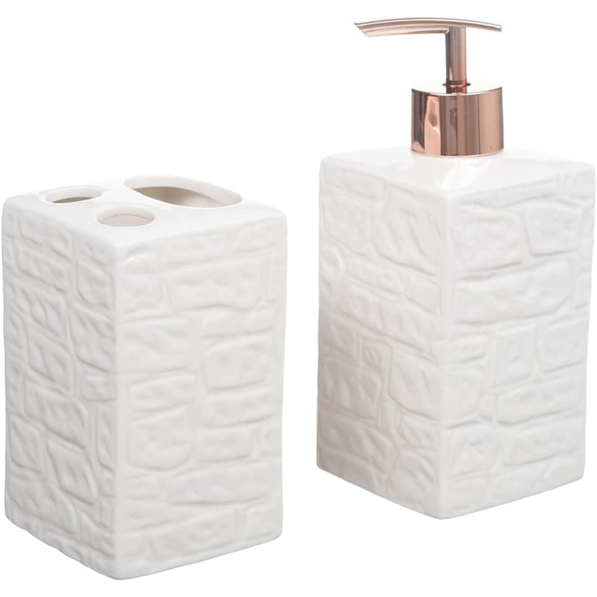 Kit Banheiro Lavabo Pia Decorado Moderno Organizador 2 Peças:Branco5225 - 3