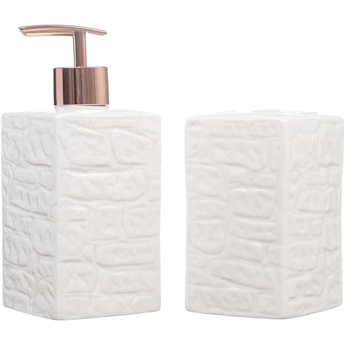 Kit Banheiro Lavabo Pia Decorado Moderno Organizador 2 Peças:Branco5225