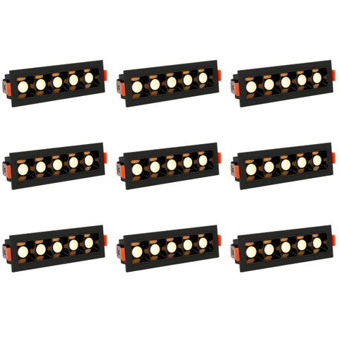 9 Mini Spot 5 Fachos Downlight Embutir Led Pontual Bet99