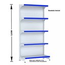 Ver imagem 2 de Gondola Parede 202 Fit Ate 4 Metros Branco 20 Bandeja Pe Azul