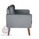 Ver imagem 4 de Sofá/poltrona/cadeira Decorativa Glamour Dubai com Puff e Pés em Madeira Cinza