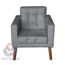Ver imagem 5 de Sofá/poltrona/cadeira Decorativa Glamour Dubai com Puff e Pés em Madeira Cinza