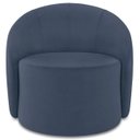Ver imagem 5 de Poltrona Sala Decorativa Redonda 91cm Steve Suede Azul Marinho I01 - Mpozenato