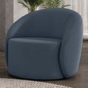 Ver imagem 1 de Poltrona Sala Decorativa Redonda 91cm Steve Suede Azul Marinho I01 - Mpozenato