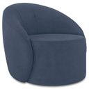 Ver imagem 2 de Poltrona Sala Decorativa Redonda 91cm Steve Suede Azul Marinho I01 - Mpozenato