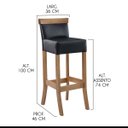 Ver imagem 4 de Kit 2 Banquetas Alta com Encosto Estofado Diamantina em Madeira Maciça Mel Facto Preto Rmi
