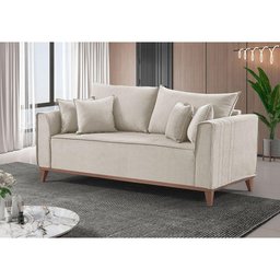 Sofá 4 Lugares Living M-46 Martins Veludo Creme - 3