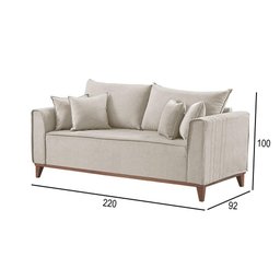 Sofá 4 Lugares Living M-46 Martins Veludo Creme - 2