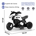 Ver imagem 7 de Moto Elétrica Infantil 6V Race Branca  Com Luz E Som - Unitoys