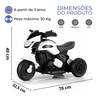 Moto Elétrica Infantil 6V Race Branca  Com Luz E Som - Unitoys - 7