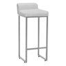 Kit 03 Banqueta Alta Mia Cozinha Bistrô Bar Balcão Ferro Prata Corino Branco - 2