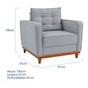 Ver imagem 4 de Kit Sofá 2 Lugares e 2 Poltronas Luxo Moderno Sala de Estar Samuel