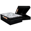 Ver imagem 1 de Cama Box Baú Queen: Colchão Ortopédico Polar D28 / EP Orthoface Firme + Base CRC Suede Black(