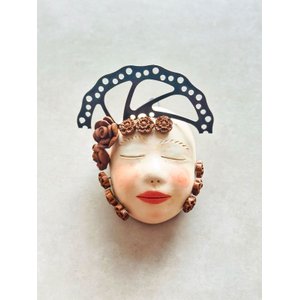 Máscara de Mulher Nene Cavalcanti. Artesanal Parede Pendurar