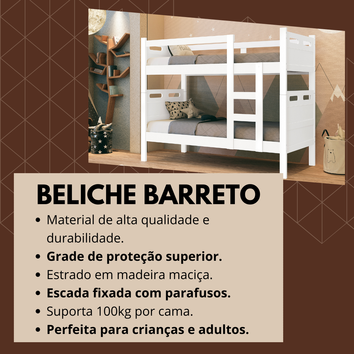 Beliche Barreto Solteiro Reforçada com 02 Colchões D20 Cor:branco - 4