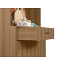 Ver imagem 3 de Armário de Cozinha Marrom de Madeira com 4 Portas e Cristaleira Vp