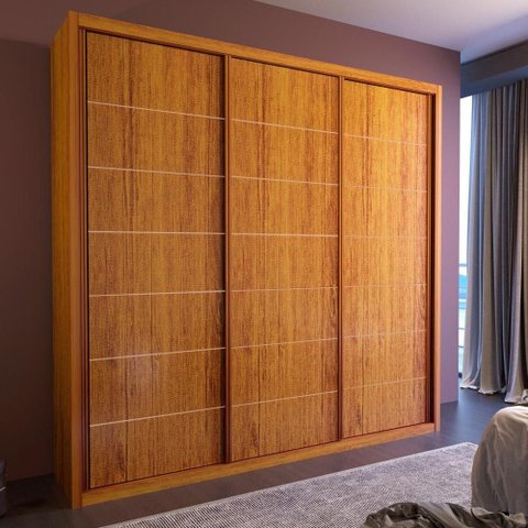 Guarda Roupa Casal Fusion 3 Portas 4 Gavetas Naturale
