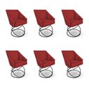 Ver imagem 1 de Kit 6 Poltronas Luxo Alana Suede Base Luxo Preto - Pallazio Cor:Vermelho