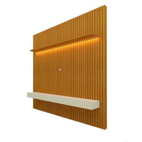 Conjunto Painel Home Suspenso para TV até 75 Ripado Serena