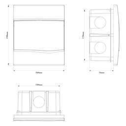 Quadro de Distribuição de Embutir 5 Din ou 3 Nema Tramontina com Porta Branca Tramontina - 3