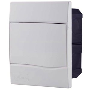 Quadro de Distribuição de Embutir 5 Din ou 3 Nema Tramontina com Porta Branca Tramontina