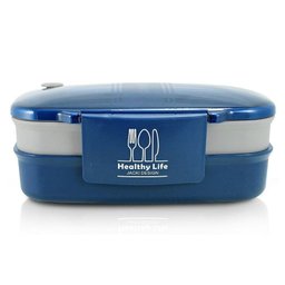 Kit Fitness Bolsa Térmica com Marmita 2 Andares e Garrafa Azul/marrom - 7