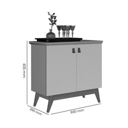 Buffet Absolut 2 Portas Offwhite Nature - JA Móveis - 3