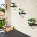 Ver imagem 4 de Kit 2 Suportes Mão Francesa 21x12,5cm Prateleiras Aramado Estilo Industrial Cromados Organização