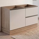 Ver imagem 1 de Balcão de Cozinha para Pia 120cm Grace Carvalho Oak/Off White Z44 - Mpozenato