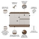 Ver imagem 3 de Balcão de Cozinha para Pia 120cm Grace Carvalho Oak/Off White Z44 - Mpozenato
