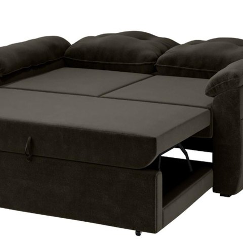 Sofá Cama Tifany Casal 2 Lugares 160cm Marrom Veludo para Sala Matrix