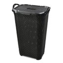 Ver imagem 1 de Cesto de Roupas Rattan Tampa Basculada com Alça 50 Litros