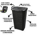 Ver imagem 3 de Cesto de Roupas Rattan Tampa Basculada com Alça 50 Litros