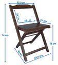 Ver imagem 3 de Conjunto Prático Mesa e 4 Cadeiras Dobrável Imbuia Bar Cozinha Lazer