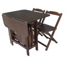 Ver imagem 5 de Conjunto Prático Mesa e 4 Cadeiras Dobrável Imbuia Bar Cozinha Lazer