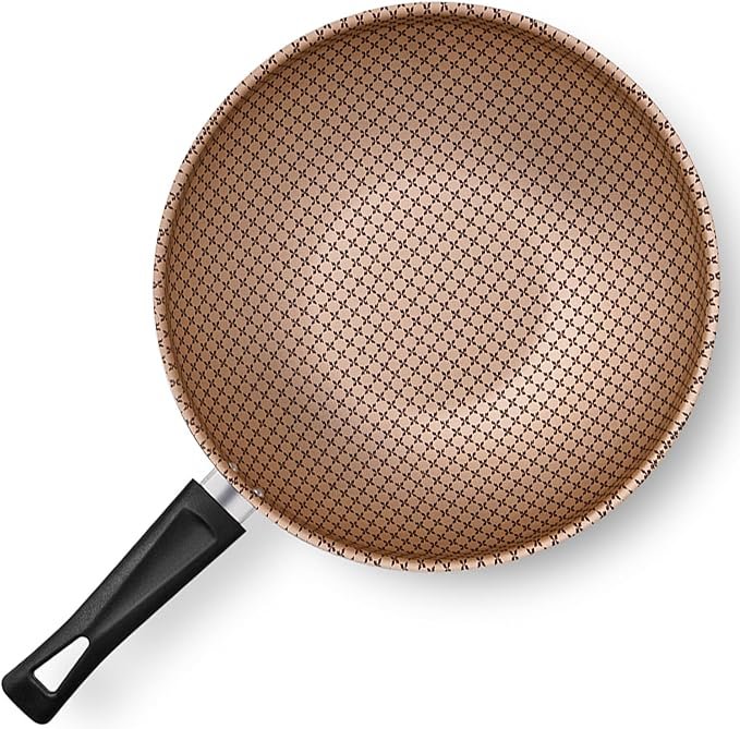 Planela Wok Flora Alumínio Chocolate Superflon 24 Cm 2,8 Litros Mta - 3