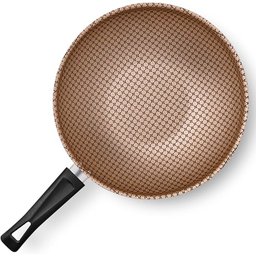 Planela Wok Flora Alumínio Chocolate Superflon 24 Cm 2,8 Litros Mta - 3