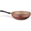 Ver imagem 1 de Planela Wok Flora Alumínio Chocolate Superflon 24 Cm 2,8 Litros Mta