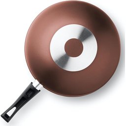 Planela Wok Flora Alumínio Chocolate Superflon 24 Cm 2,8 Litros Mta - 4