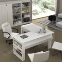 Ver imagem 2 de Conjunto Mesa para Computador com 3 Armários para Escritório Branco - Fdecor