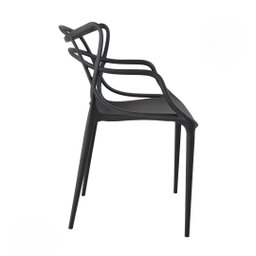 Kit 2 Cadeiras Allegra 100% Polipropileno Leve e Resistente:preto - 2