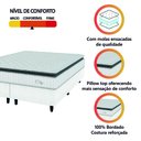 Ver imagem 6 de Cama Box Colchão Casal Queen Molas Ensacadas City Pillow Top 158x198x61cm Linho Branco / Preto