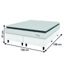 Ver imagem 4 de Cama Box Colchão Casal Queen Molas Ensacadas City Pillow Top 158x198x61cm Linho Branco / Preto